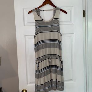 Chaser Striped Drawstring Mini Dress
